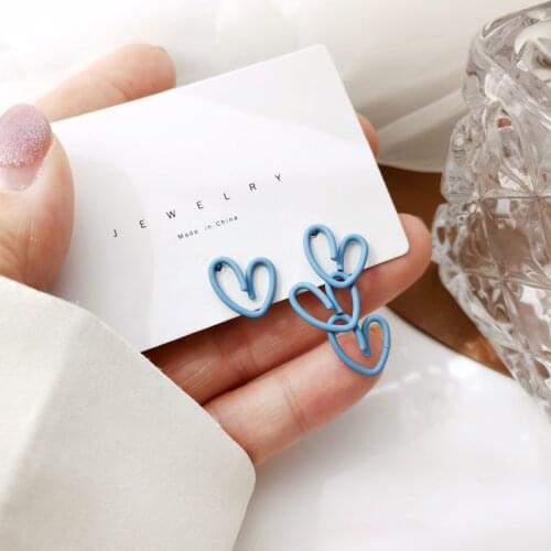 Mihan S925 needle Fashion Jewelry Heart Earrings Sweet Korean Temperament Spring Summer Asymmetrical Earrings For Girl Gifts