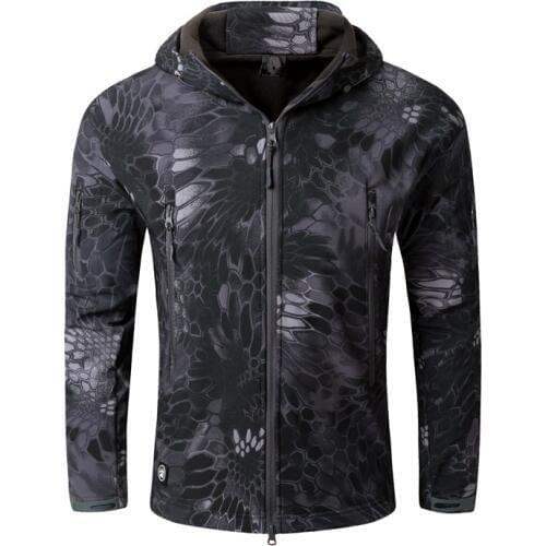 Outdoor Men Camping Tactical Jacket 19 Color Optional Plus Size Camouflage Soft Shell Warm Fleece Jackets Climbing Hiking Jacket