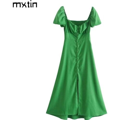Зеленые летние платья Mxtin China At AliExpress