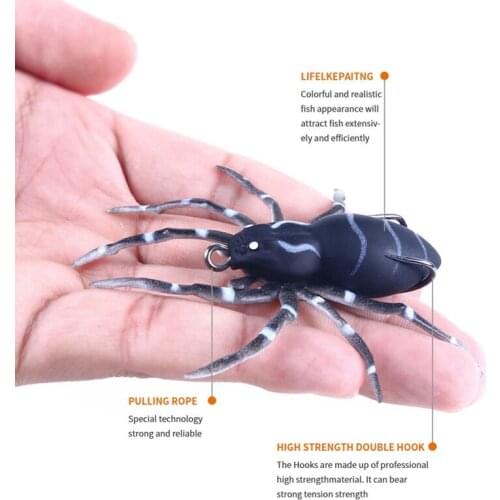 4 Pcs Bionic Spiders Swimming Lures Freshwater Saltwater Fishing Lures Kit Lifelike Fishing Accessories with Sharp Hook with Box