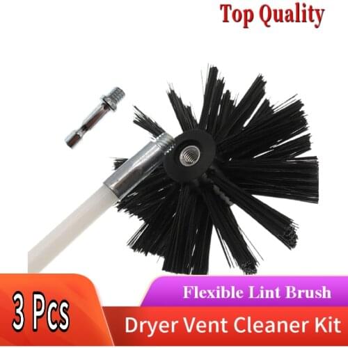 Dryer Vent Cleaner Kit Lint Remover Reusable Strong Nylon Flexible Lint Brush with Drill Attachment for Faster Cleaning