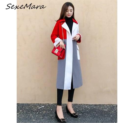 2019 Plus Size New Fashion Winter Over The Knee Overcoat Cashmere Woolen Coat for Women