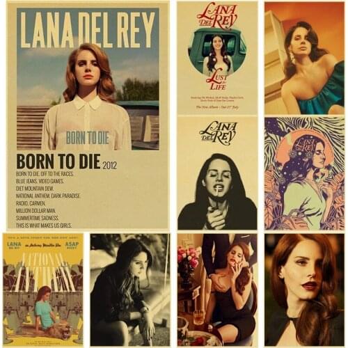Singer Lana Del Rey Poster Retro Kraft Paper DIY Vintage Home Living Room Bar Cafe Decor Gift Art Picture Wall Sticker Paintings