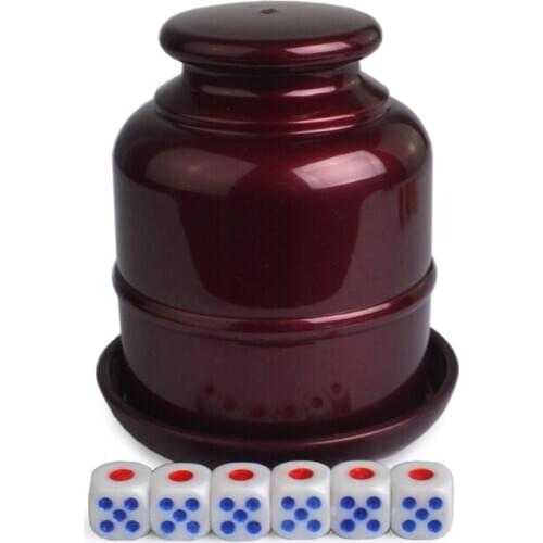 Plastic Dice Cup With 6pcs Dice With Tray Bright Gambling Casino KTV Bar High-grade Colorful