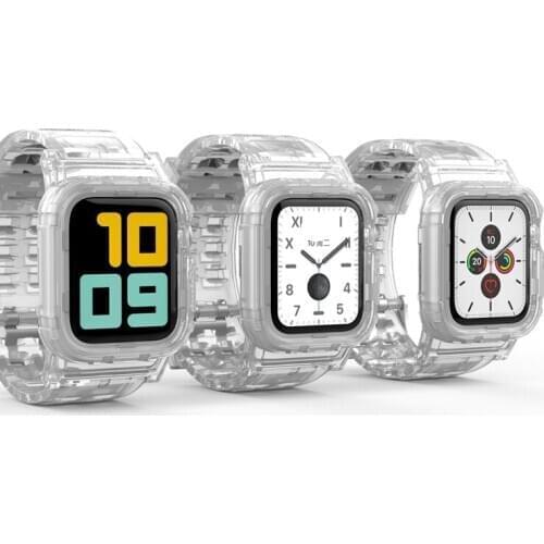 Transparent Sport Strap for Apple Watch band 42mm/44mm iWatch Series 5 4 3 2 silicone bracelet watchband for apple watch 5/4/3/2