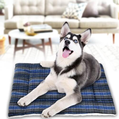 Lattice Cat Dog Cotton Sleeping Cushion Soft Warm Fleece Bed Lounger Small Medium Large Puppy Pet Mat Home Winter Blanket Kennel