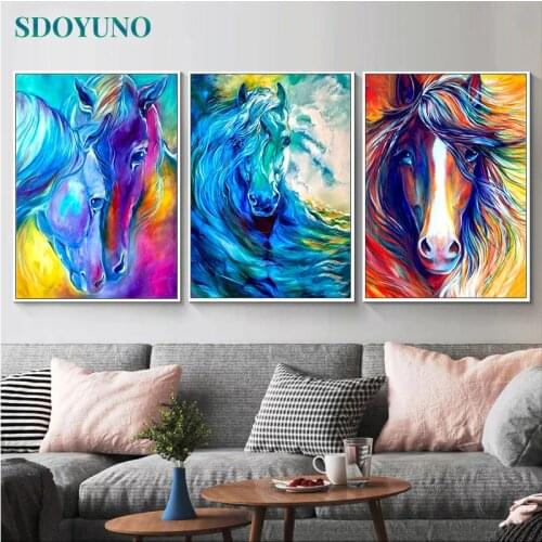 SDOYUNO 40x50cm Oil Painting By Numbers Kits Horse Frameless Animals Coloring By Numbers Digital DIY Pictures On Canvas Home Dec
