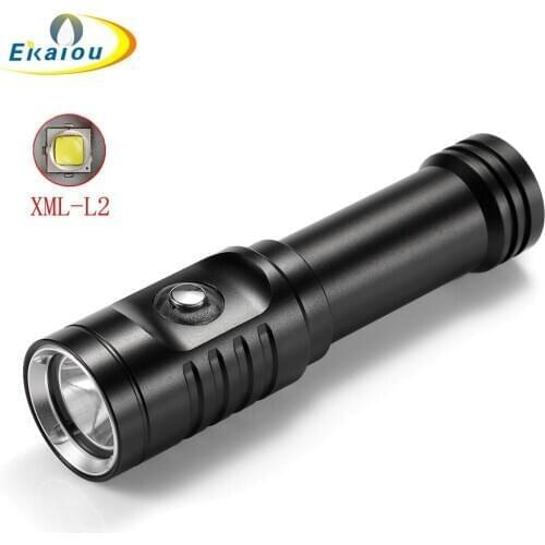 LED Waterproof Diving Flashlight XML-L2 Underwater 80M Diver Tactical Torch Portable 18650 Battery diving lamp