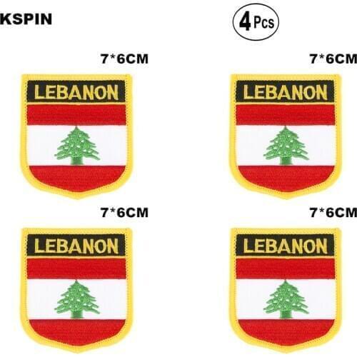Lebanon Shiled Shape flag patches national flag patches for Cothing DIY Decoration