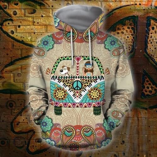 3D Hoodie All Over Printed Dog Hippie For Men/Women Sweatshirt Unisex Spring Casual Pullover Zipper Streetwear Dropshipping
