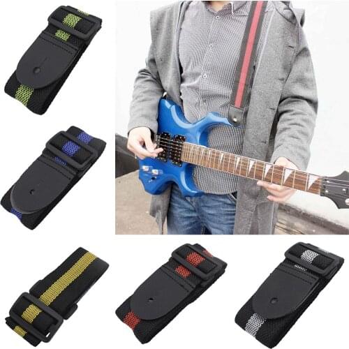 Tooyful Adjustable Nylon Acoustic Electric Guitar Bass Strap Ukulele Belt with Leather End