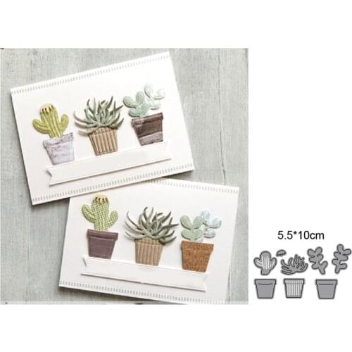 Green plant pot metal cutting die craft scrapbook card decorative die template for diy album paper card die stencil