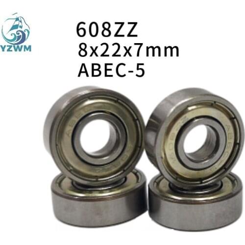 YZWM Miniature Deep Groove Ball Bearing 608zz Skateboard Roller Skate Bearing Baby Carriage Toy Caster Bearing