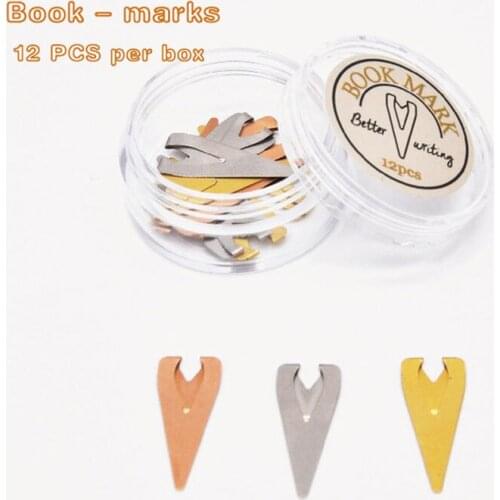 12PCS /Set New Metal clip Bookmarks Books Marker of Page Student Stationery School Office Supply For Student