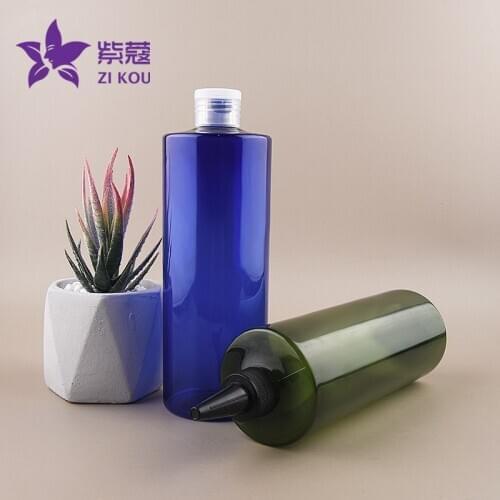 1pcs 500ml White/Black Plastic Flip Top Cap For Container Cosmetic Bottle Empty Transparent Plastic Shampoo Refillable Bottles