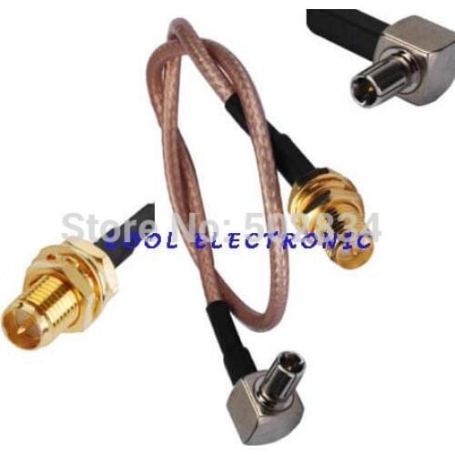 10pcs/lot RF coaxial cable RP-SMA Female to TS-9 TS9 male right angle for USB modem RG316 30cm