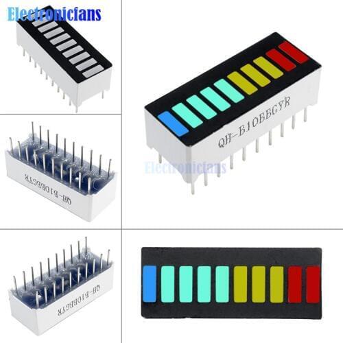 2PCS LED Display Module 10 Segment Bargraph Light Display Module Bar Graph Ultra Bright Red Yellow Green Blue Colors Multi-color