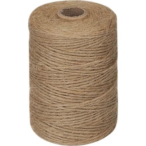 200M/ Roll 2mm Jute Twine Natural Thick Brown Twine for Home Gardening Plant Picture Hanger Industrial Packing String