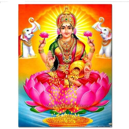 5d diy diamond painting Goddess Lakshmi square diamond set embroidery cross stitch mosaic picture of rhinestone Religion,FF138