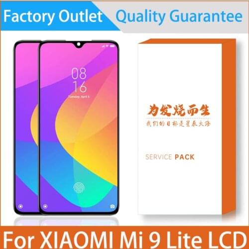 6.39'' AMOLED LCD Display For Mi 9 Lite Mi9 Lite CC9 LCD Touch Screen Digitizer Assembly Repair Replacement With Frame