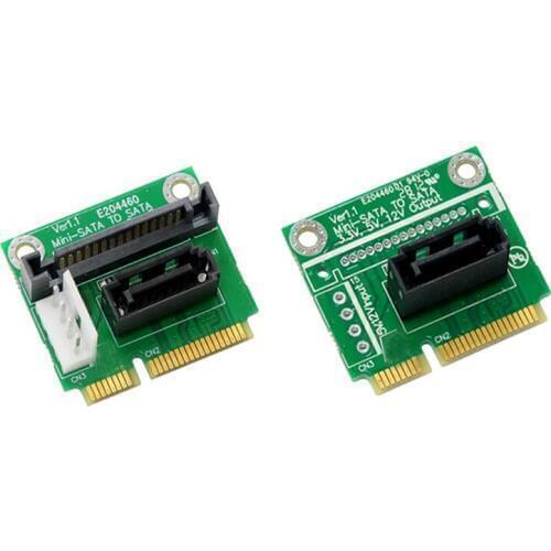 MSATA to SATA Converter Card Mini SATA to 7Pin SATA Adapter Metal Extension Bracket Half-size for 2.5" & 3.5" HDD SSD Hard Drive