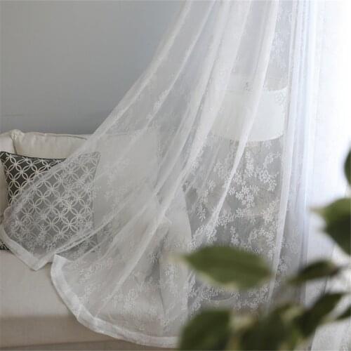 White Lace Sheer Curtains for Living Room Bedroom Window Tulle European Kitchen Curtains Short Drapes Home Decor