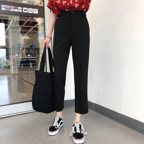 Pants Women Spring Summer Trendy Korean Style Solid Harajuku Trousers Ulzzang Streetwear Elegant All-match Casual Womens Pant