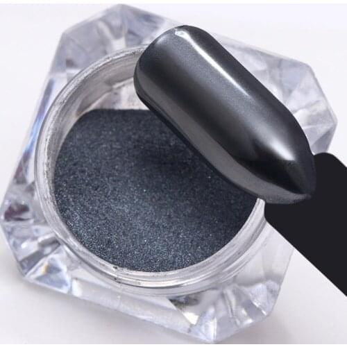 Black Mirror Effect Shinning Glitter Pigment Dust Women Party Nail Art Powder