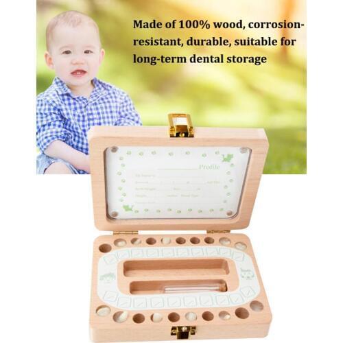 Wooden Photo Frame Baby Baby Hair Deciduous Box Children English Baby Hair Storage Box Baby Growth Commemorative Gift