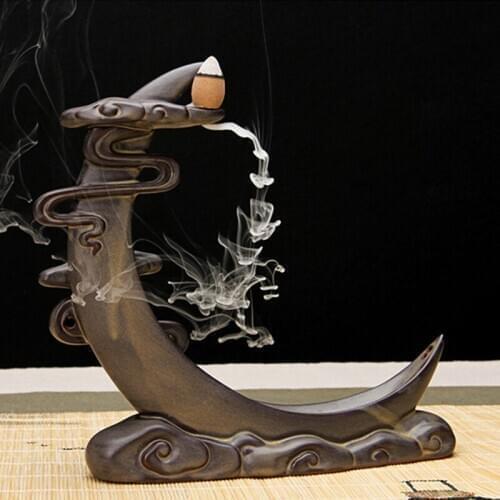 Incense Burner Waterfall Incense Burner Ceramic Toilet Incense Holder Option for Mixed Incense Cones Bathroom accessories