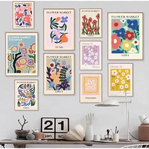 Canvas Painting Nordic Posters And Prints Abstract Colorful Flower Matisse Japan Wall Art Pictures For Living Room Home Decor