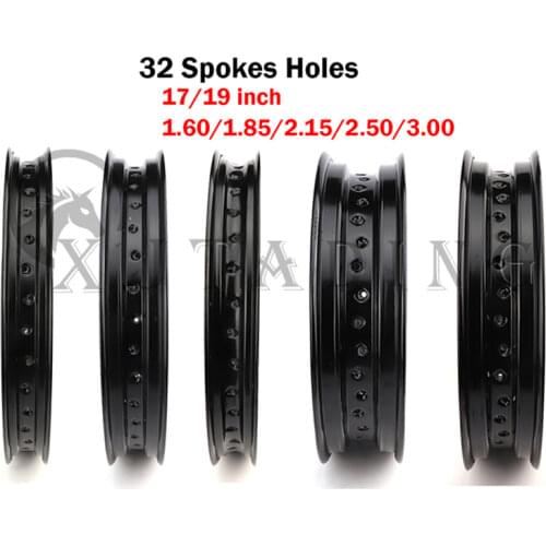 Motorcycle Aluminum Alloy Wheel Rims 32 Spokes Holes 1.6/1.85/2.15/2.50/3.00*17" Inch 1.6/1.85/2.15/2.50*19 " Inch