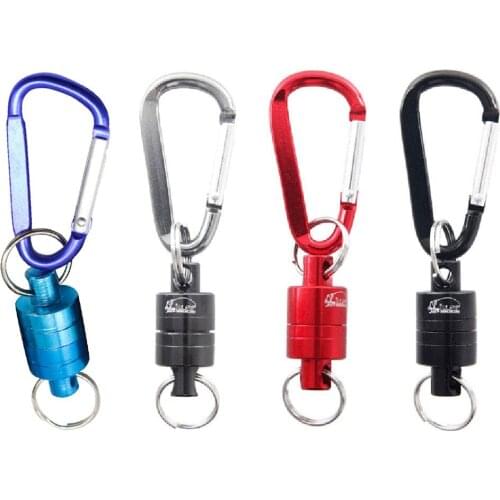 Strong Magnetic Carabiner Tool Release Holder Fishing Retractor Net Release Clip With Keychain Carabiner Fishing Climbing Clip