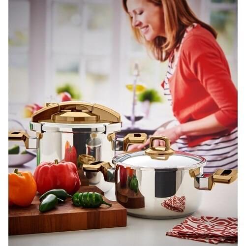 Fortress Neptune 4 + 7 lt Pressure Cooker Set 4 Part Gold