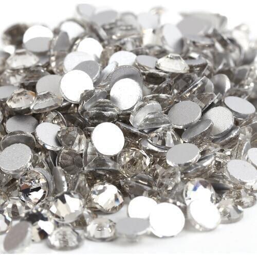 Crystal Clear 3D Nail Art Decorations ss3 ss4 ss5 ss6 ss8 ss10 ss12 ss16 ss20 ss30 ss34 Crystal Non HotFix Rhinestones