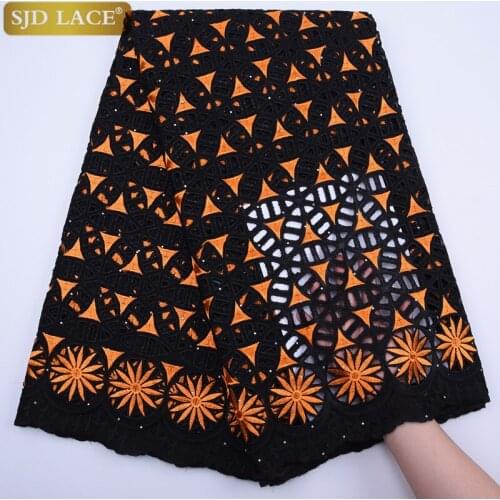 SJD LACE African Nigerian Cotton Lace Fabric 2020High Quality Swiss Voile Lace In Switzerland Punch Cotton For Wedding Sew A1785