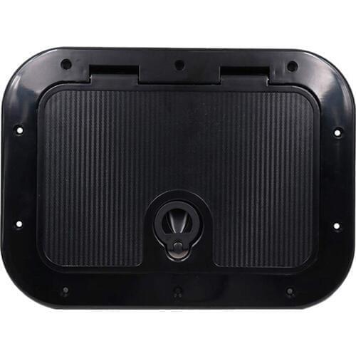 Marine Deck Plate Access Cover Pull Out Inspection Hatch with Latch for Boat Kayak Canoe, 14.96 x 11.02 Inch / 380 x 280mm -Blac