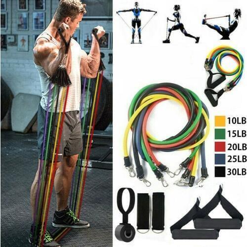 11 Pcs/Set Latex Resistance Bands Crossfit Training Exercise Yoga Tubes Pull RopeRubber Expander Elastic Bands Fitness Gym X2D