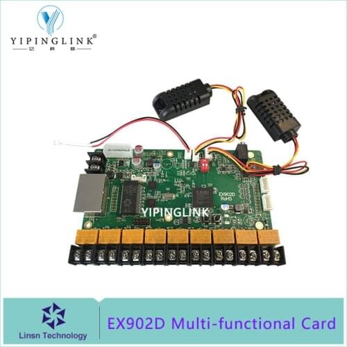 LINSN EX902D multi-functional card with power control brightness automatically adjust temperature sensor humidity sensor