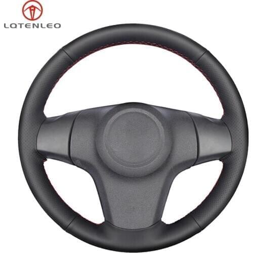 LQTENLEO Black Artificial Leather Car Steering Wheel Cover For Chevrolet Niva 2009-2017 Opel Corsa (D) Vauxhall Corsa 2006-2015