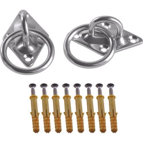 Multifunctional Triangle 304 Stainless Steel 60x35MM U Design Ring Hook M5 Ceiling Hook with Self-tapping Screws Set of 6