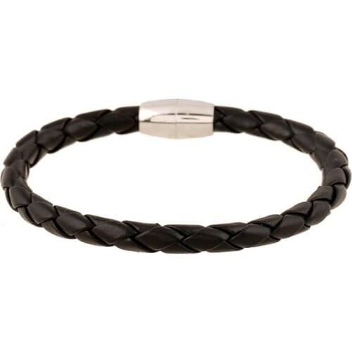 Fashion Casual Black Leather Bracelet Cuff Vintage Simple Braided Charm Bangle Wrap Handmade Weave Wristbands Women Men Jewelry
