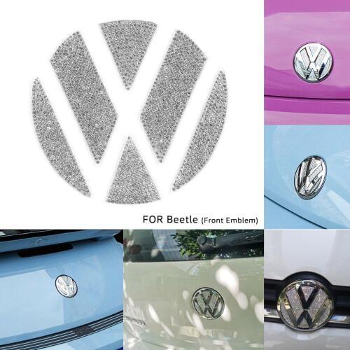 Diamond Bling Rhinestone Front Emblem Trunk Lid Badge Sticker Decor for VW Volkswagen Beetle