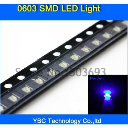 Wholesale 500pcs/lot Blue Color Brand New 0603 LED SMD Ultra Bright Diode