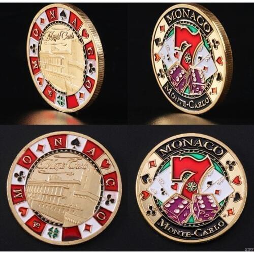 Casino Monaco Good Luck Chips Commemorative Coin Gold Plated Souvenir Art Collection