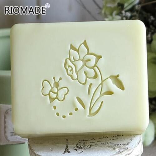 Bee Flower Creative Art Word Handmade Soap Making Stamp Transparent Natural Plexiglass Soap Seal With Handle Acrylic Seal
