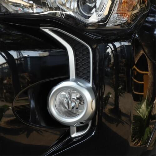 Yimaautotrims Front Fog Lights Foglight Lamp Frame Cover Trim Fit For Toyota 4Runner 2013 - 2019 ABS Exterior Matte Chrome Style