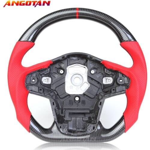 100% Carbon Fiber perforated leather steering wheel Fit For Toyota supera