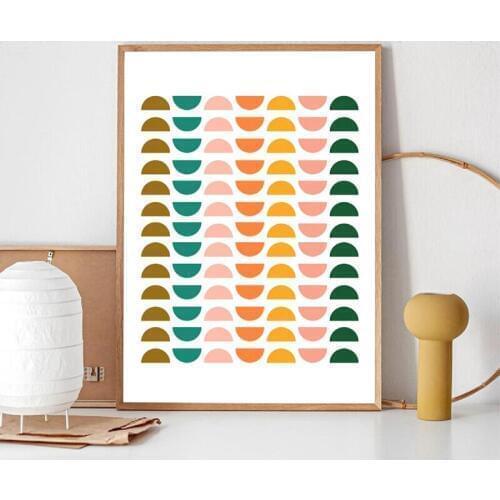 Scandinavian Style Geometric Shapes Prints Canvas Poster Mid Century Modern Wall Art Painting Decoration Picture Home Room Decor