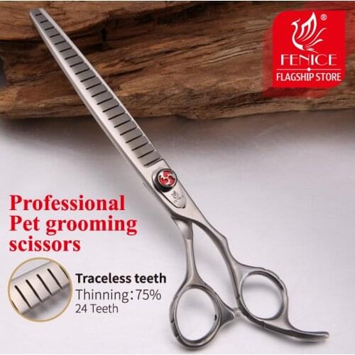 Fenice Professional JP440C 7.5 inch Pet Thinning Grooming Scissors Dog Scissors Thinning Rate 75